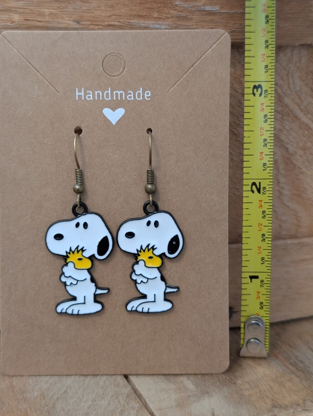 Peanuts Snoopy Enamel Metal Earrings NEW